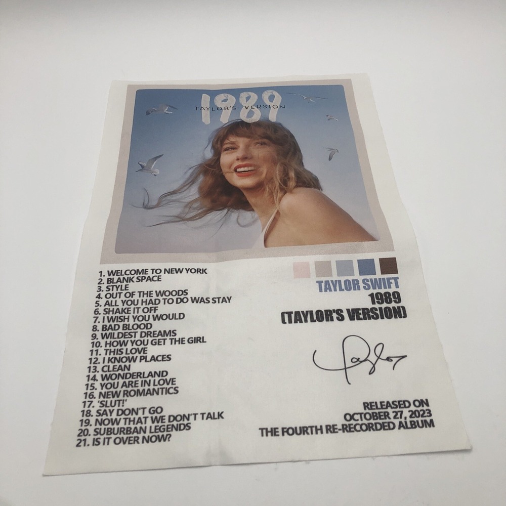 Taylor Swift 1989 Mini Nylon Poster‎ White  Blue October 27 2023 12 X 18